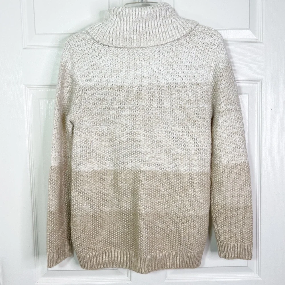 Calvin Klein Cowl Neck Chunky Knit Neutral Tone Sweater Size S